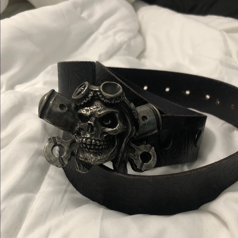 Rare Vintage SSC buckle on Armani Exchange leather Belt